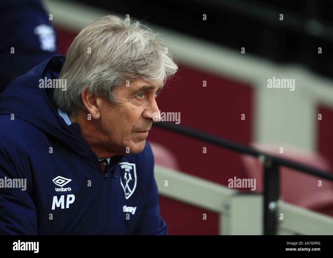Londres, Royaume-Uni. 09Th Nov, 2019. West Ham's manager Manuel Pellegrini au cours de la Premier League match entre Newcastle et West Ham United United au Boleyn Ground de Londres, le samedi 2 novembre 2019. (Crédit : Leila Coker | MI News) photographie peut uniquement être utilisé pour les journaux et/ou magazines fins éditoriales, licence requise pour l'usage commercial Crédit : MI News & Sport /Alamy Live News Crédit : MI News & Sport /Alamy Live News Crédit : MI News & Sport /Alamy Live News Banque D'Images