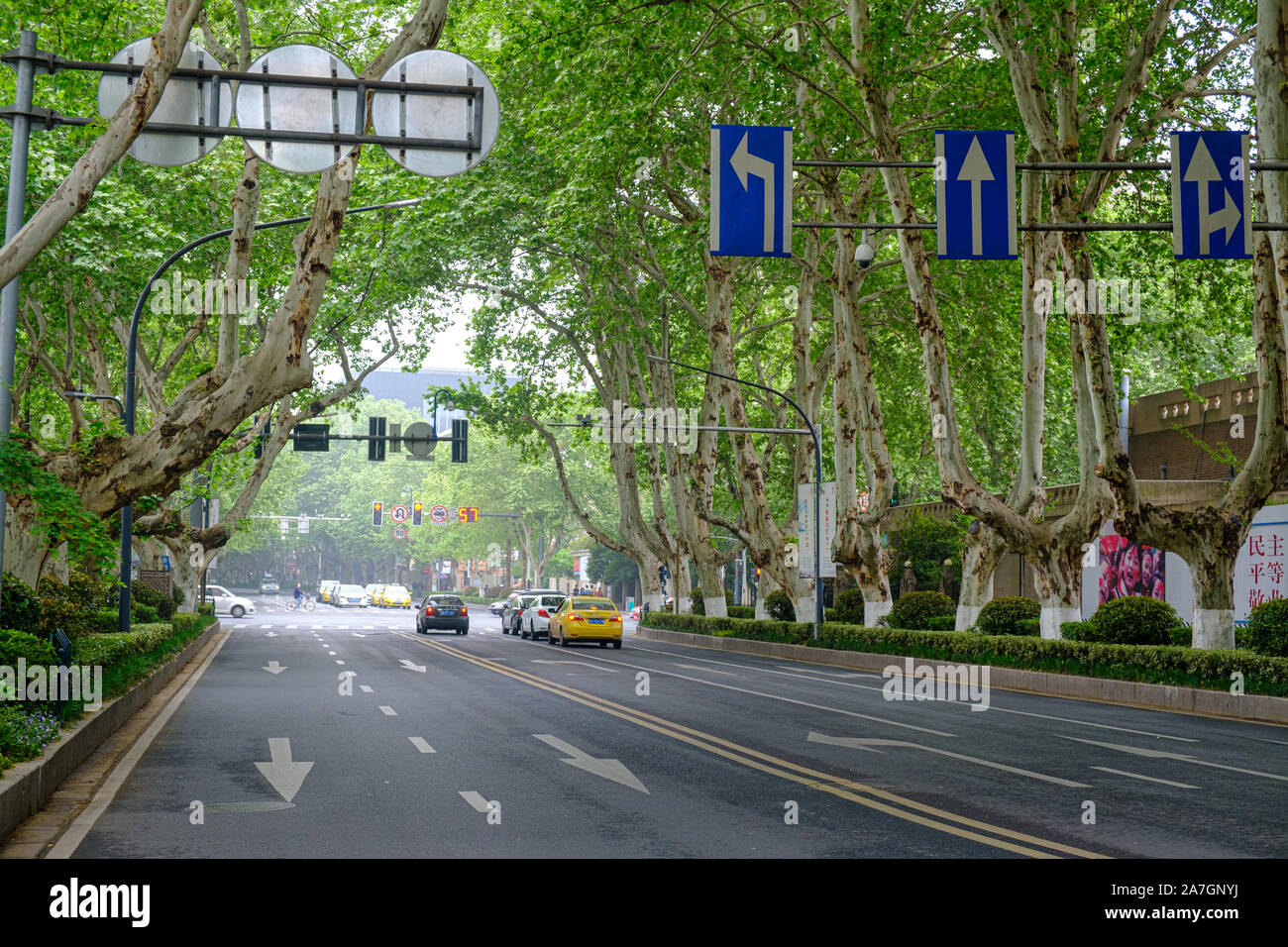 Zhongshan East Road, à Nanjing, Shanghai, Nanjing, Jiangsu Province, China Banque D'Images