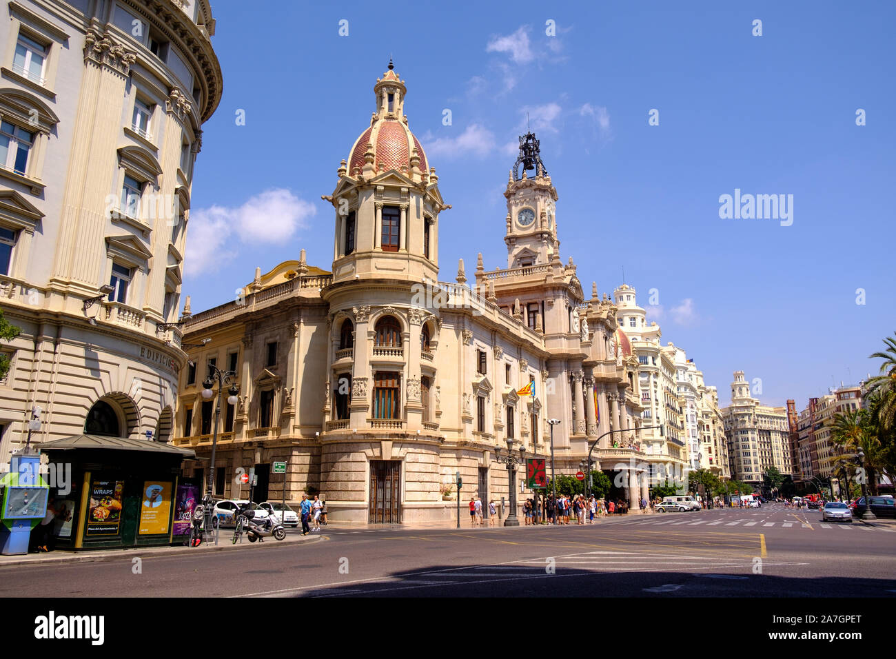 Les bâtiments dans le centre de Valence, Espagne Banque D'Images