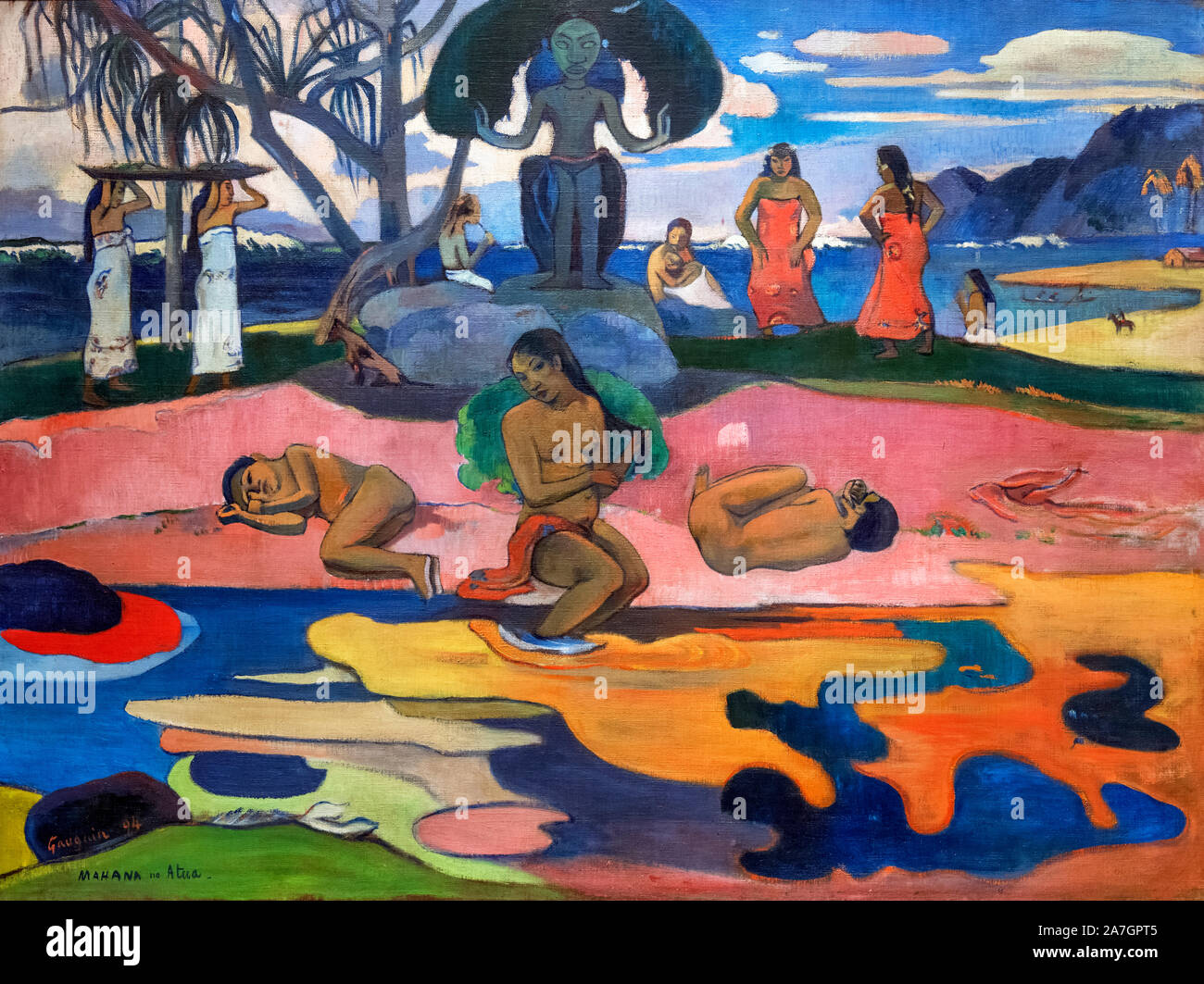 Mahana no atua (Jour du dieu) de Paul Gauguin (1848-1903), huile sur toile, 1894 Banque D'Images