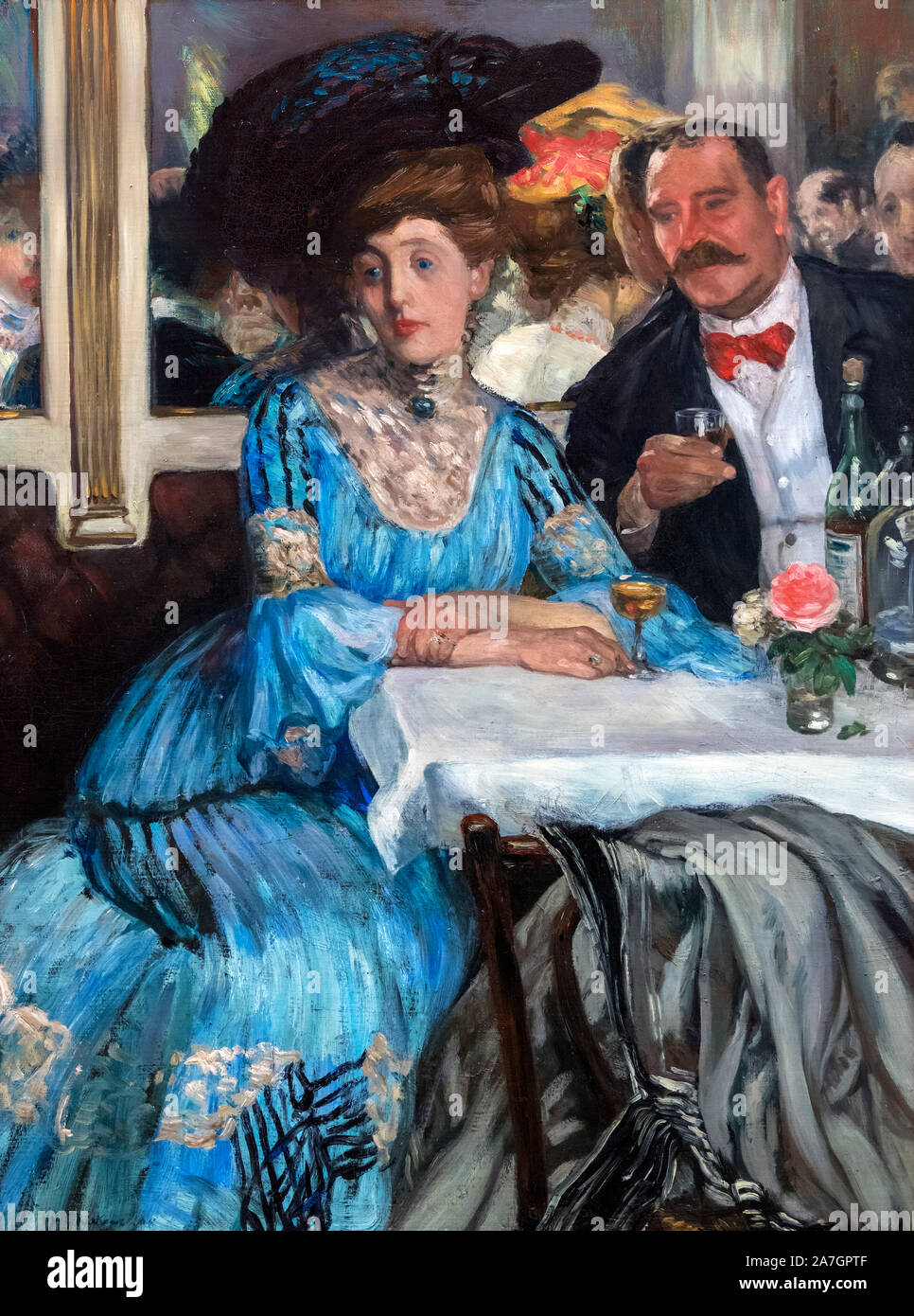 À Mouquin's par William Glackens (1870-1938), huile sur toile, 1905 Banque D'Images
