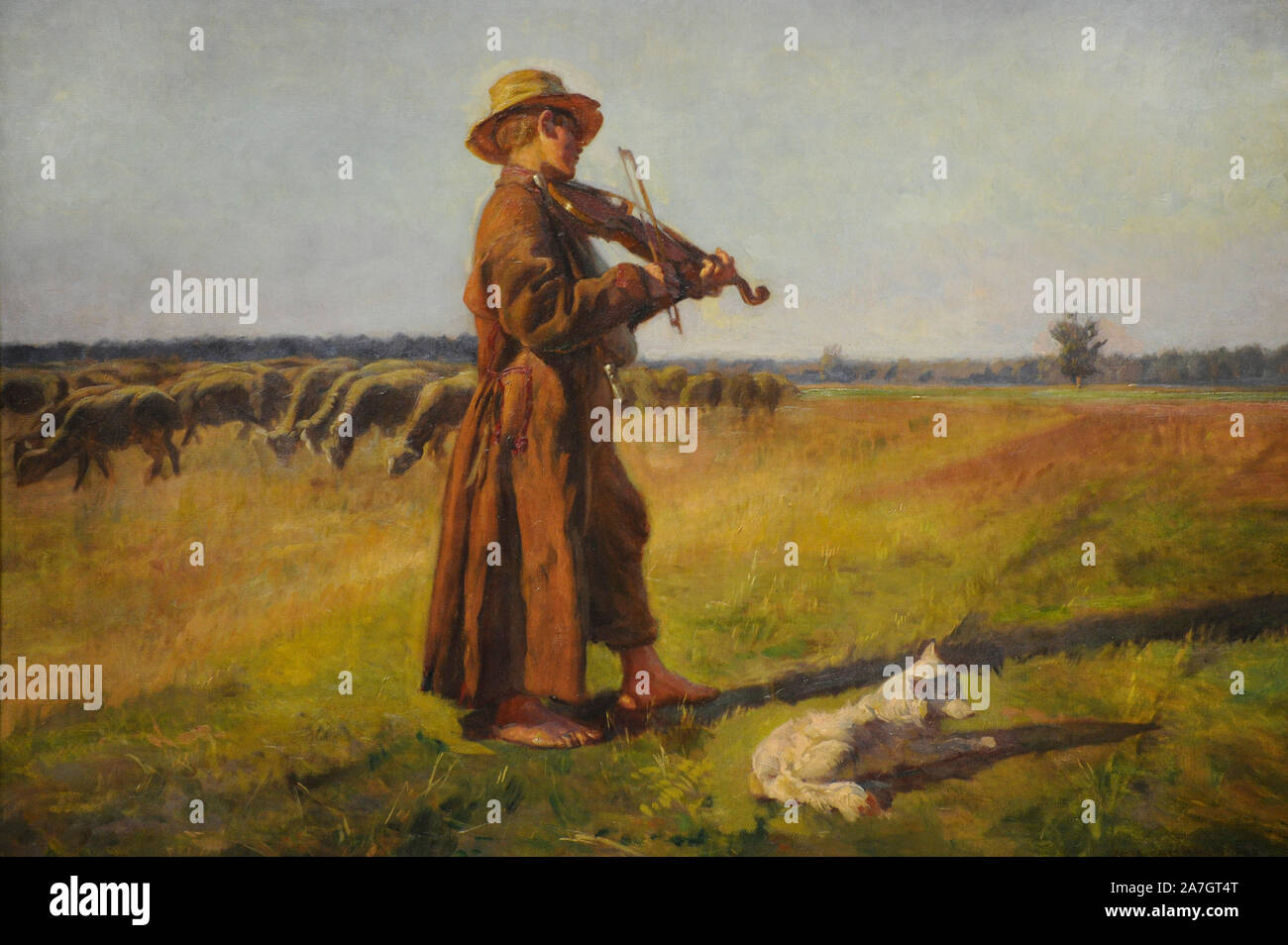Shepherd, 1897, par Jozef Chelmonski (1849-1914). Peintre polonais. Huile sur toile. Galerie d'Art Polonais du xixe siècle (Musée Sukiennice). Musée National de Cracovie. La Pologne. Banque D'Images