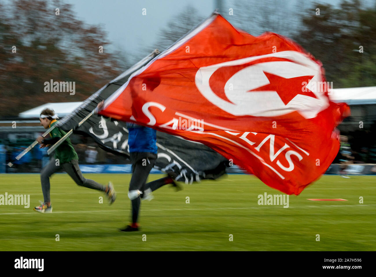 Londres, Royaume-Uni. 09Th Nov, 2019. La mi-temps défis au cours du match de rugby Premiership Gallagher entre sarrasins et London Irish à l'Allianz Park, Londres, Angleterre. Photo par Phil Hutchinson. Credit : UK Sports Photos Ltd/Alamy Live News Banque D'Images