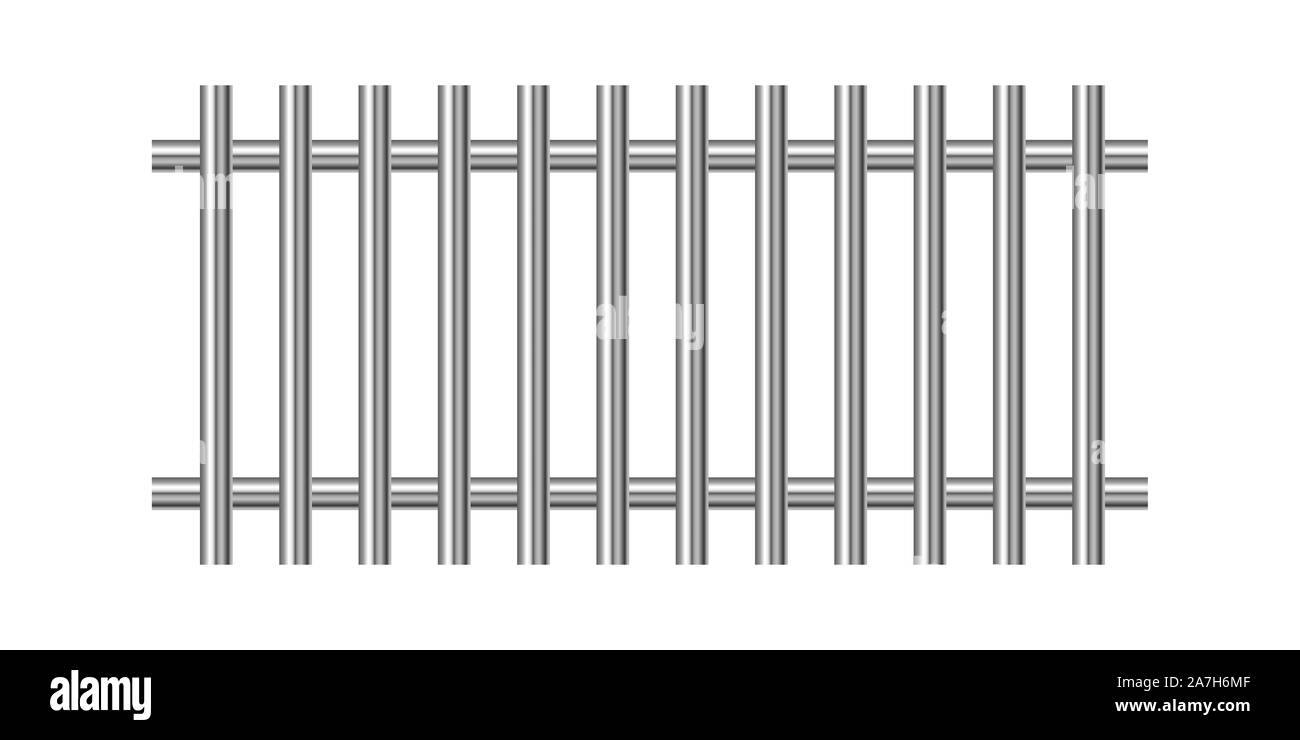 Les barreaux métalliques isolés. Argent vecteur des barreaux. Prison bars Chrome Illustration de Vecteur
