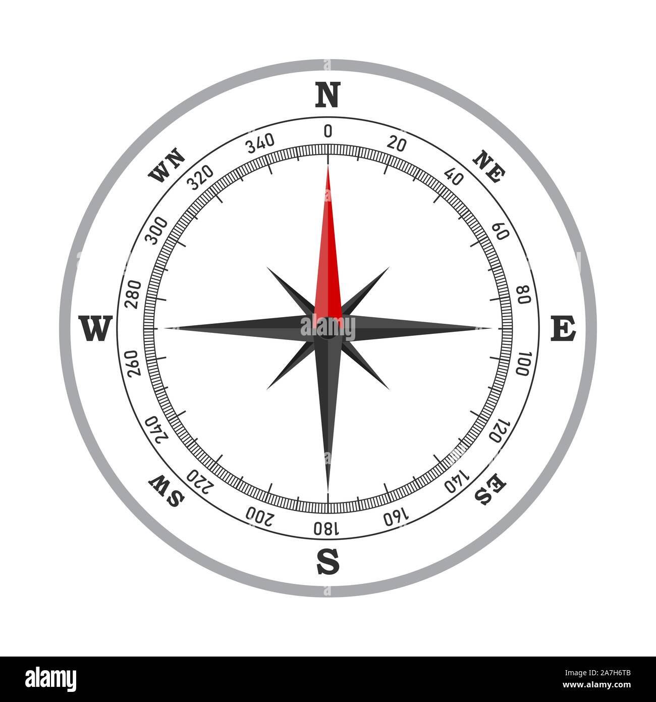 L'icône boussole - vecteur. Dans l'icône boussole style plat. L'icône de navigation compas. Rose des vents, rose des vents. Illustration de Vecteur