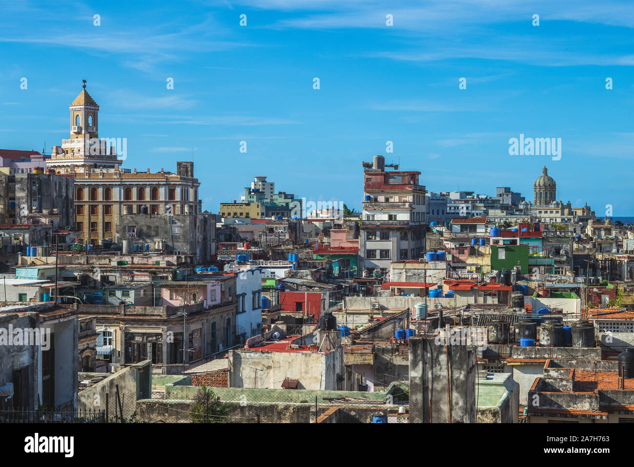 Toits de La Havane (La Habana), capitale de Cuba Banque D'Images