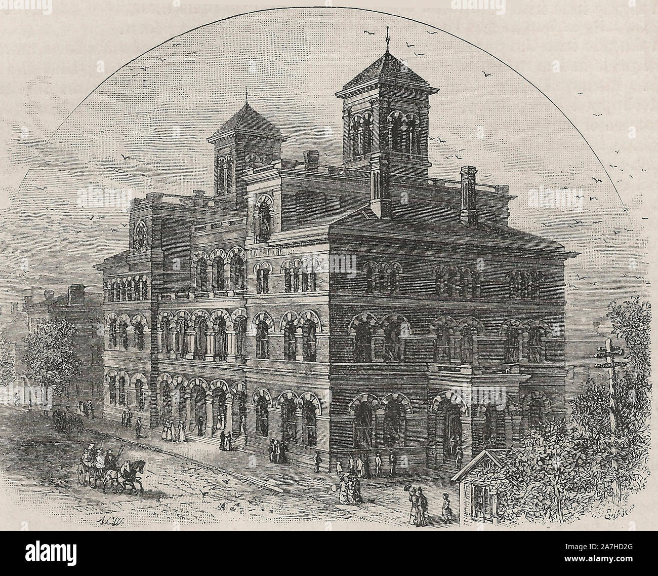 United States Courthouse et bureau de poste à Atlanta, Géorgie, vers 1880 Banque D'Images