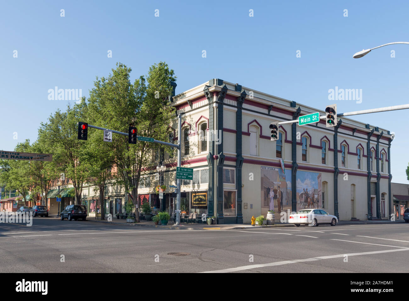 Le centre-ville de Pendleton, Oregon. Banque D'Images