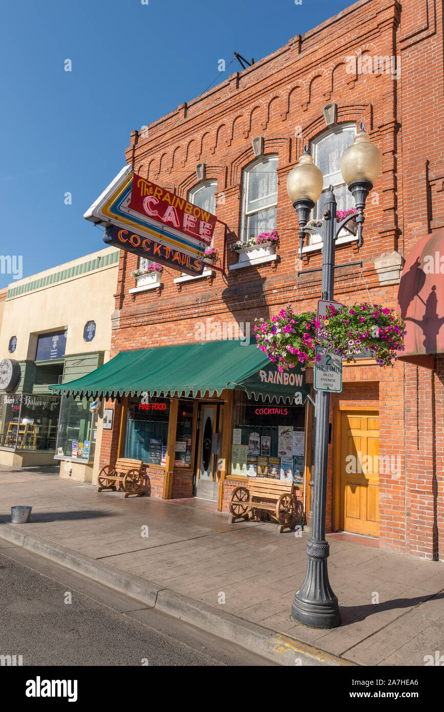 Le Rainbow Cafe au centre-ville de Pendleton, Oregon. Banque D'Images