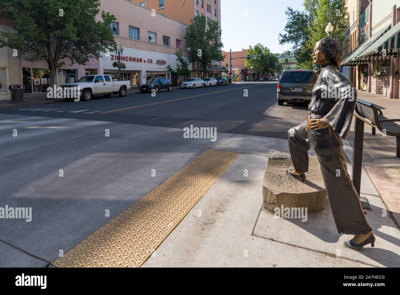 Stella Darby statue en centre-ville de Pendleton, Oregon. Banque D'Images