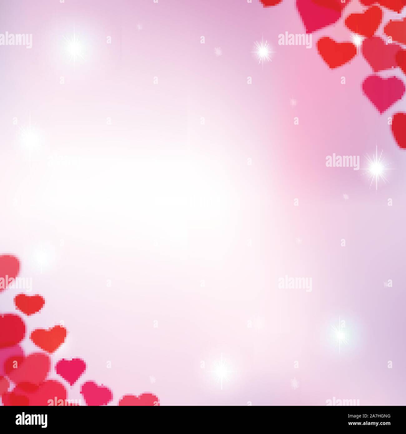 Valentines Day background avec des coeurs tendres floue Illustration de Vecteur