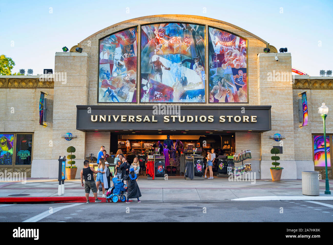 Universal Studios,Store extérieur de l'immeuble, entrée Universal Resort, Orlando, Floride, USA Banque D'Images