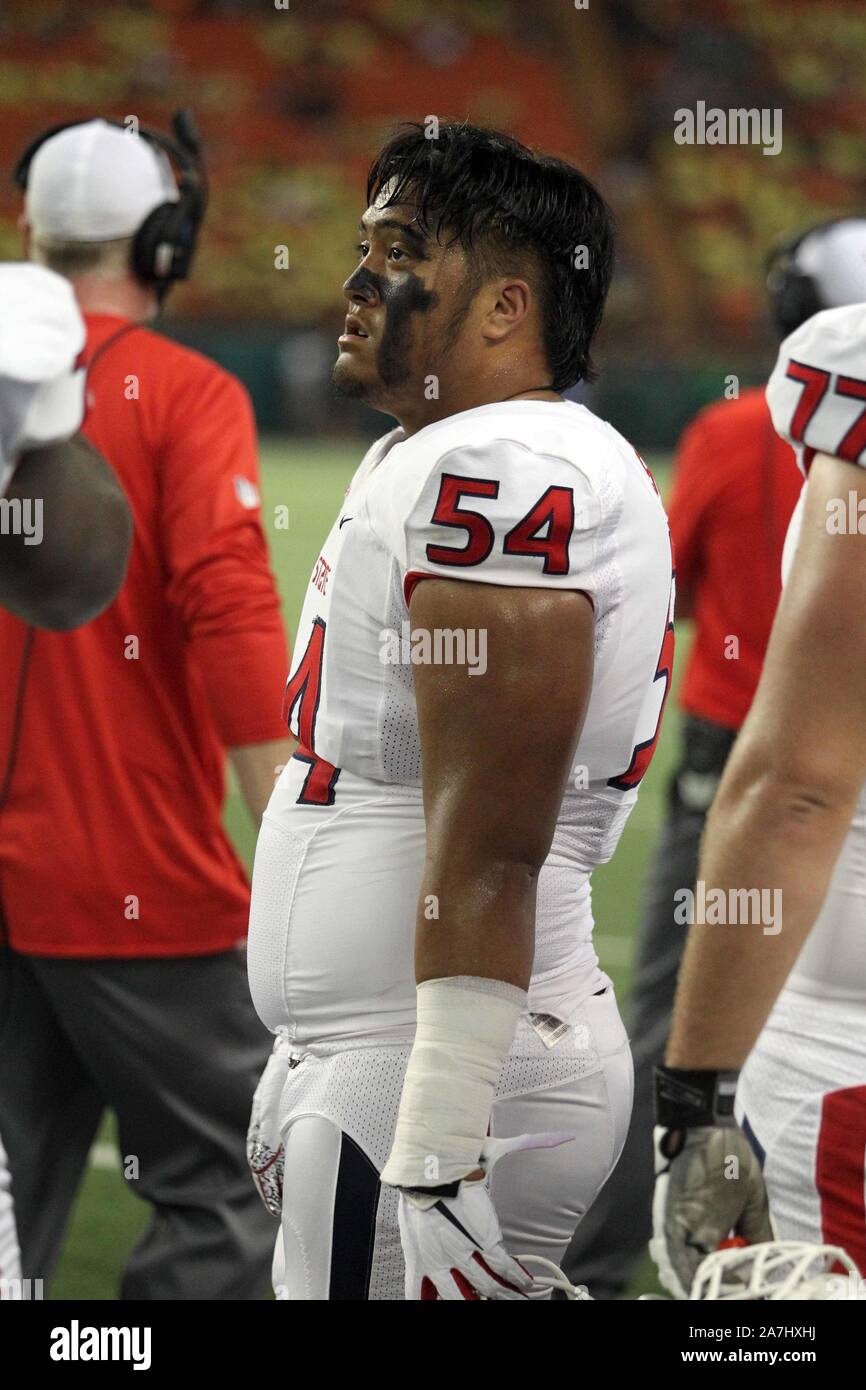 2 novembre 2019 - au cours d'un match entre le fresno State Bulldogs et le Kansas Rainbow Warriors à l'Aloha Stadium d'Honolulu, HI - Michael Sullivan/CSM. Banque D'Images