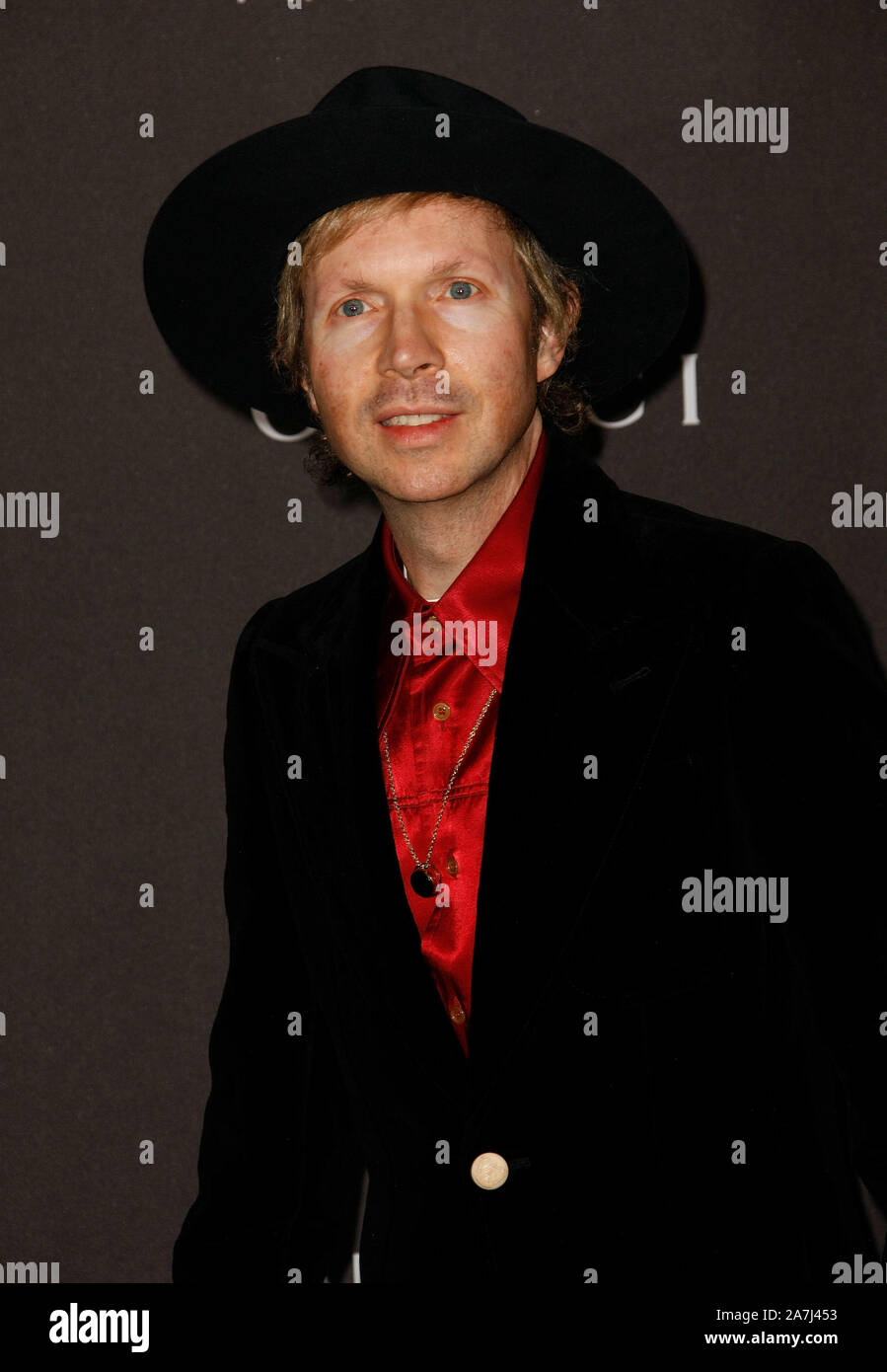 LOS ANGELES, CALIFORNIE - Le 02 novembre : Beck arrive au LACMA Art Film Gala présenté par Gucci le 02 novembre, 2019 à Los Angeles, Californie. Photo : CraSH/imageSPACE/MediaPunch Banque D'Images