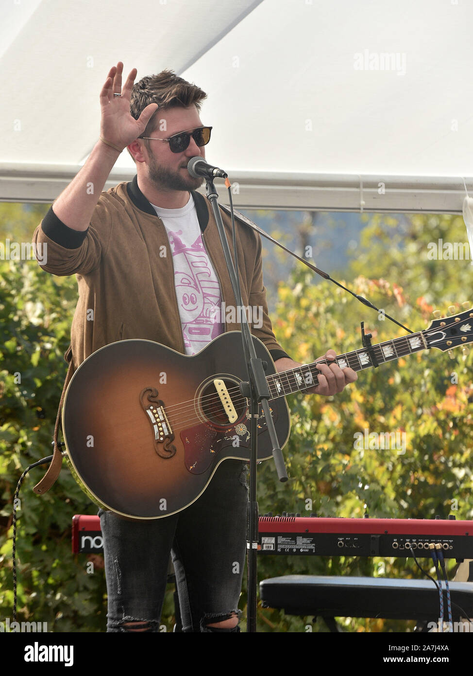 RUTHERFORD, CALIFORNIE - Le 02 novembre : Adam Doleac effectue au cours de 2019 vivent dans le vignoble et à la cave Peju le 02 novembre, 2019 à Napa, en Californie. Photo : imageSPACE/MediaPunch Banque D'Images