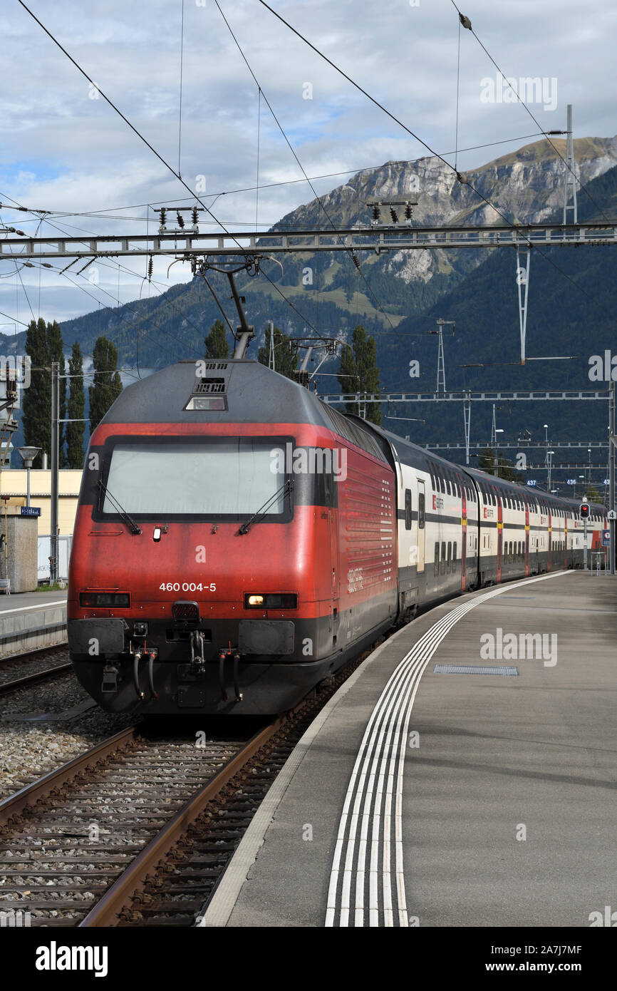 Série Re 460;locomotive électrique;;Suisse Interlaken Ost Banque D'Images