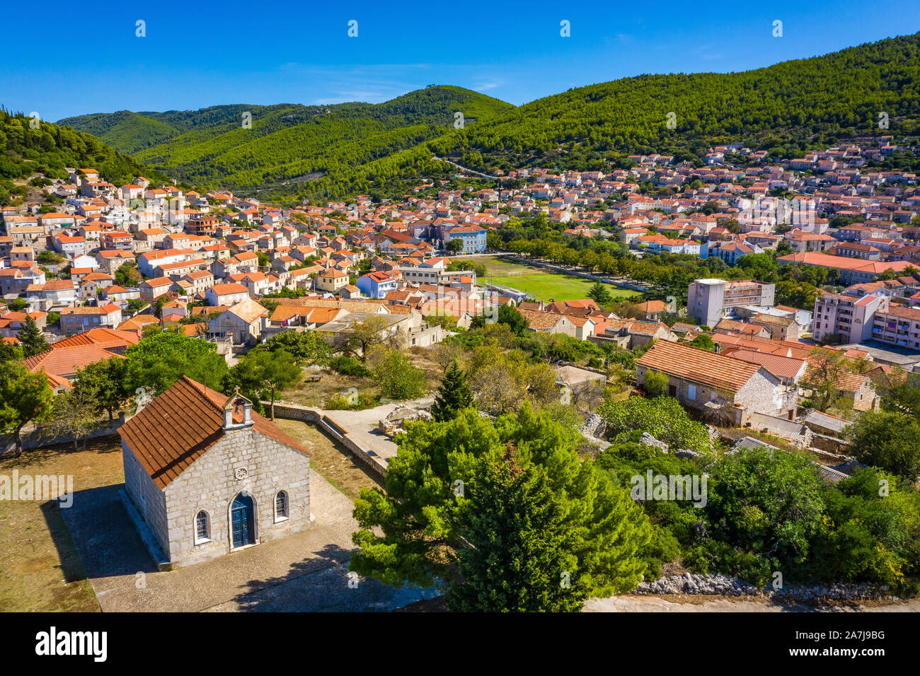 L'île de Korcula, Croatie Banque D'Images