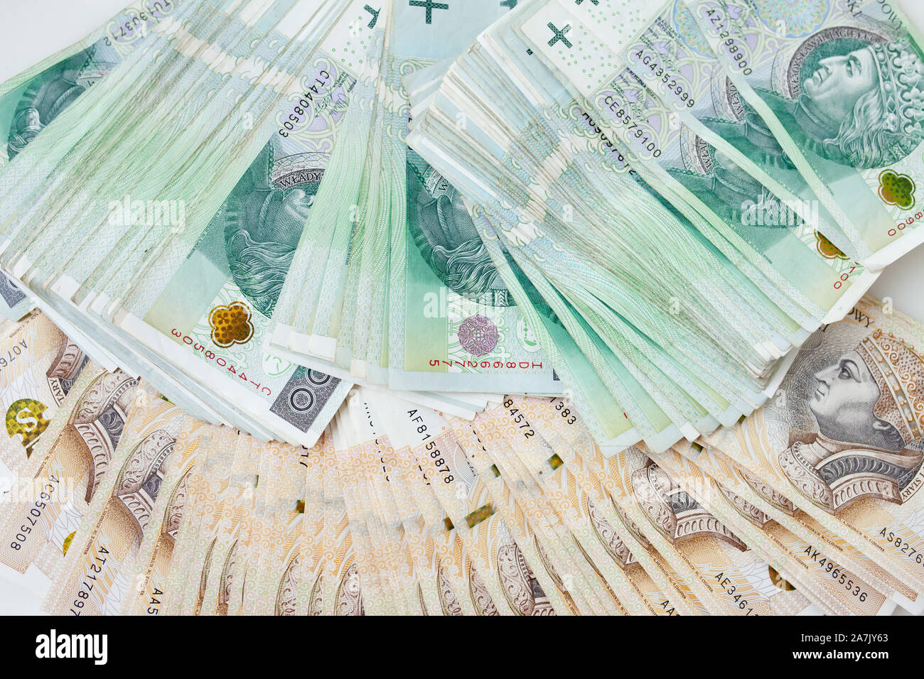 Beaucoup d'argent devise zloty polonais Banque D'Images