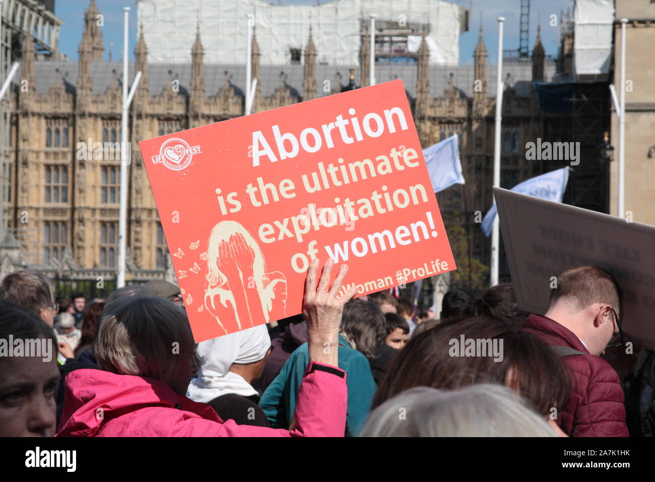 Marche pour la vie la vie Pro UK, la place du Parlement, Londres, Angleterre Banque D'Images
