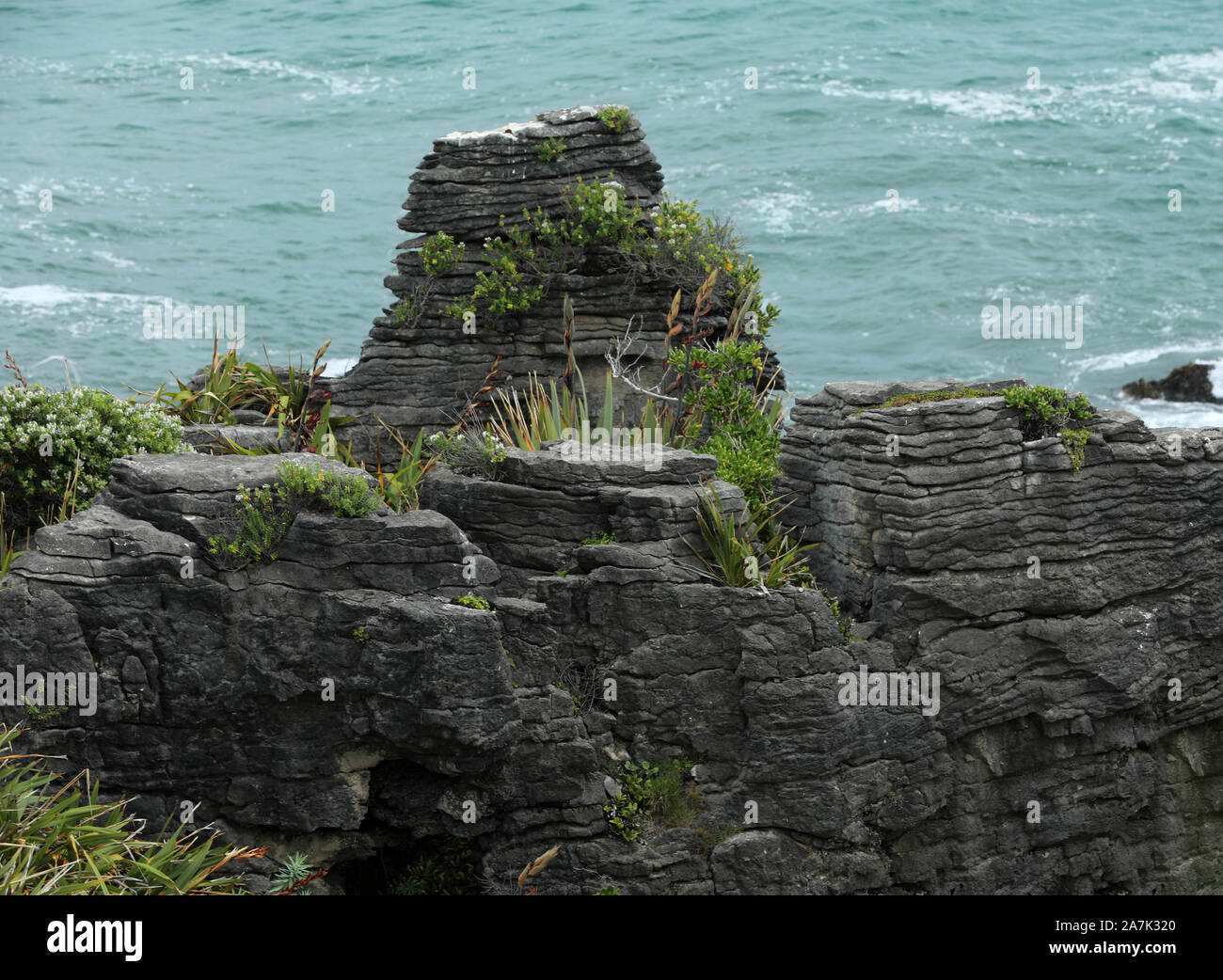 Pancake Rocks Nouvelle Zélande Banque D'Images