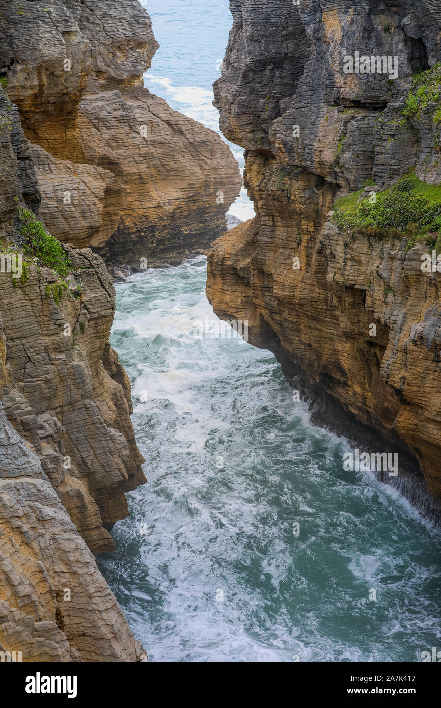 Pancake Rocks Nouvelle Zélande Banque D'Images