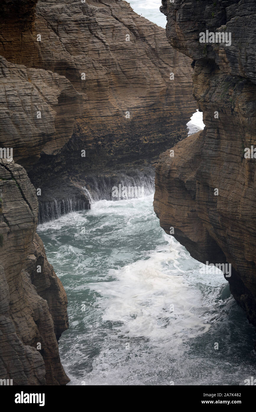 Pancake Rocks Nouvelle Zélande Banque D'Images