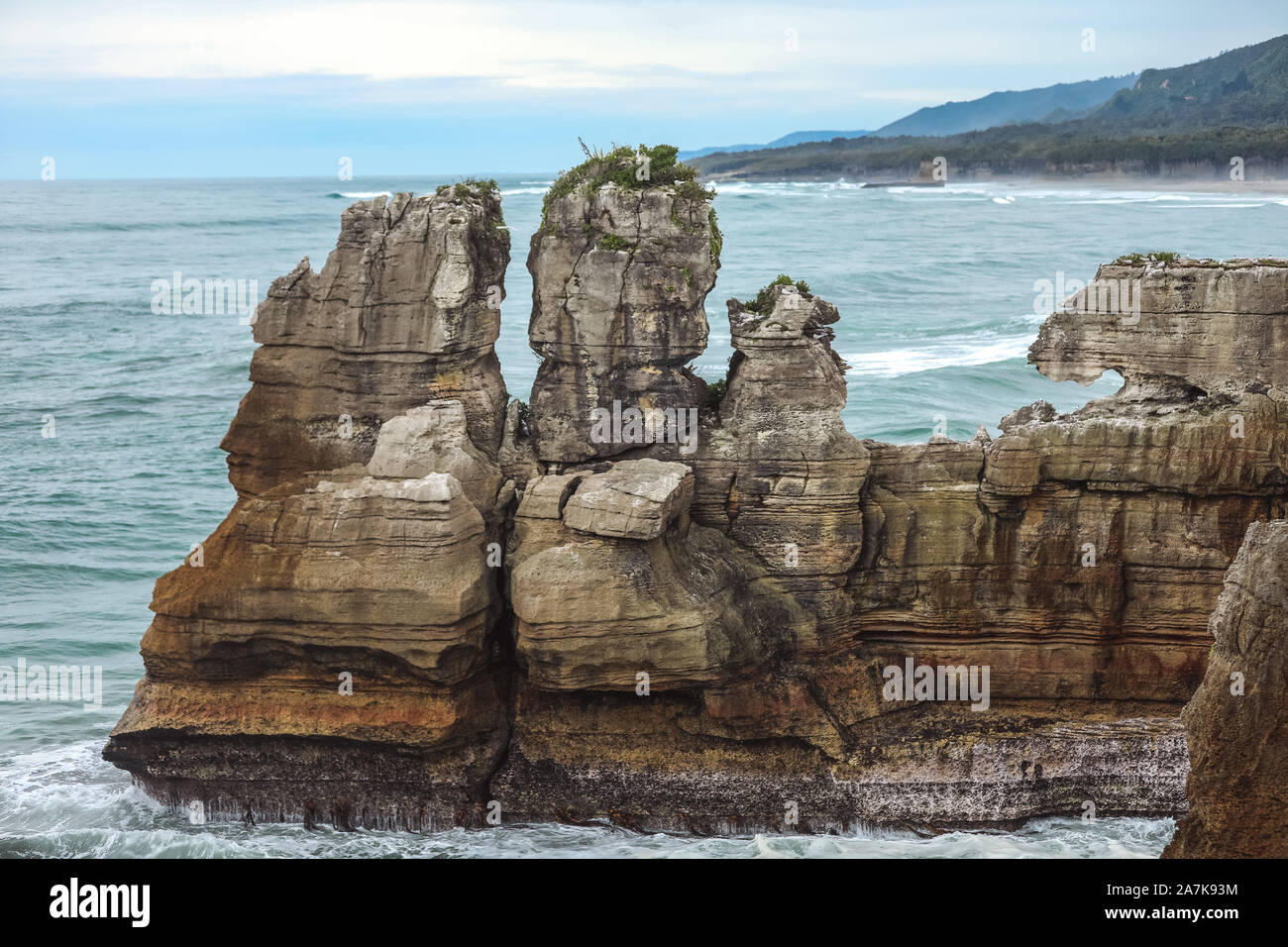 Pancake Rocks Nouvelle Zélande Banque D'Images