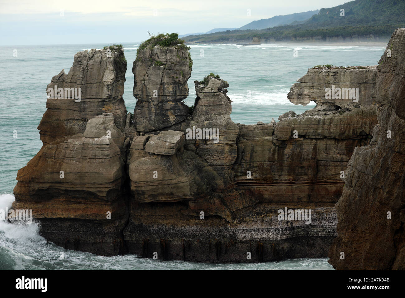 Pancake Rocks Nouvelle Zélande Banque D'Images