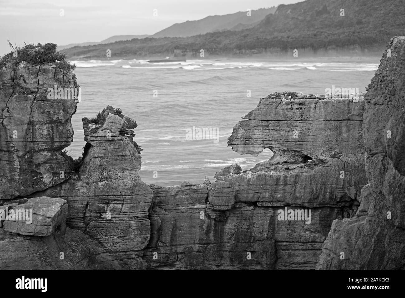 Pancake Rocks Nouvelle Zélande Banque D'Images