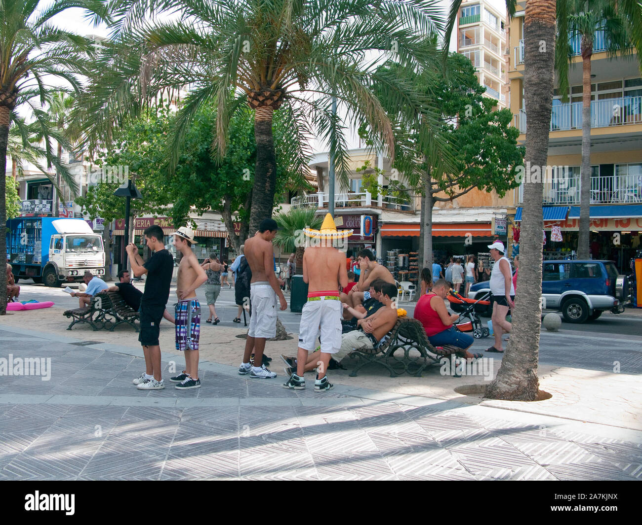 Les jeunes à Ballermann, Playa de Palma, El Arenal, Majorque, îles Baléares, Espagne Banque D'Images