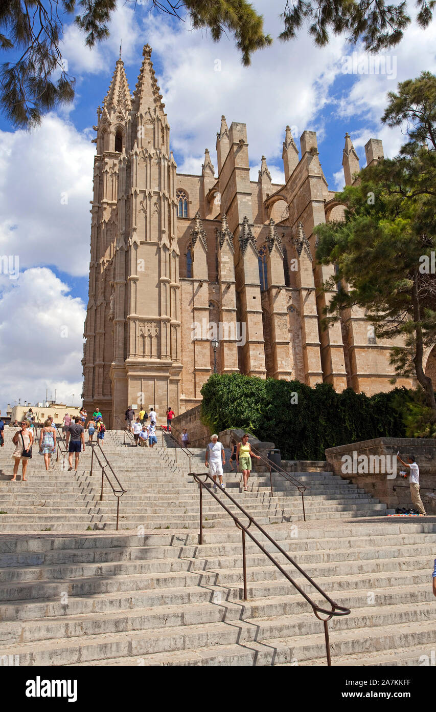 Kathedrale La Seu à Palma, Palma de Mallorca, Majorque, Baléares, Espagne | La cathédrale La Seu, monument de Palma, Palma de Mallorca, Mallorca, Bal Banque D'Images