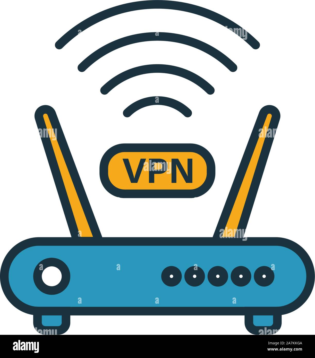 L'icône du routeur VPN. L'élément de la simple collection d'icônes