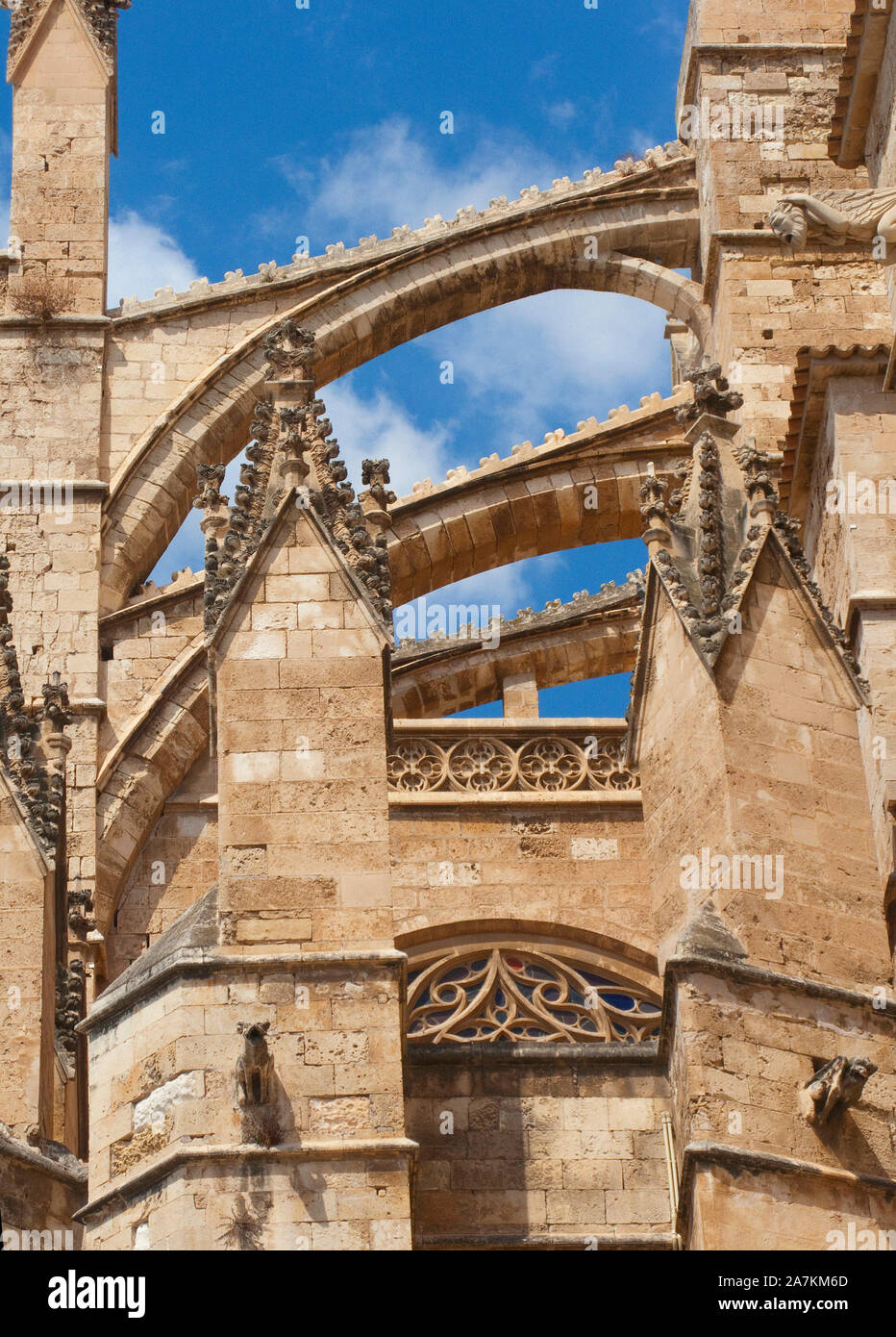 La cathédrale La Seu, monument de Palma, Palma de Mallorca, Majorque, îles Baléares, Espagne Banque D'Images