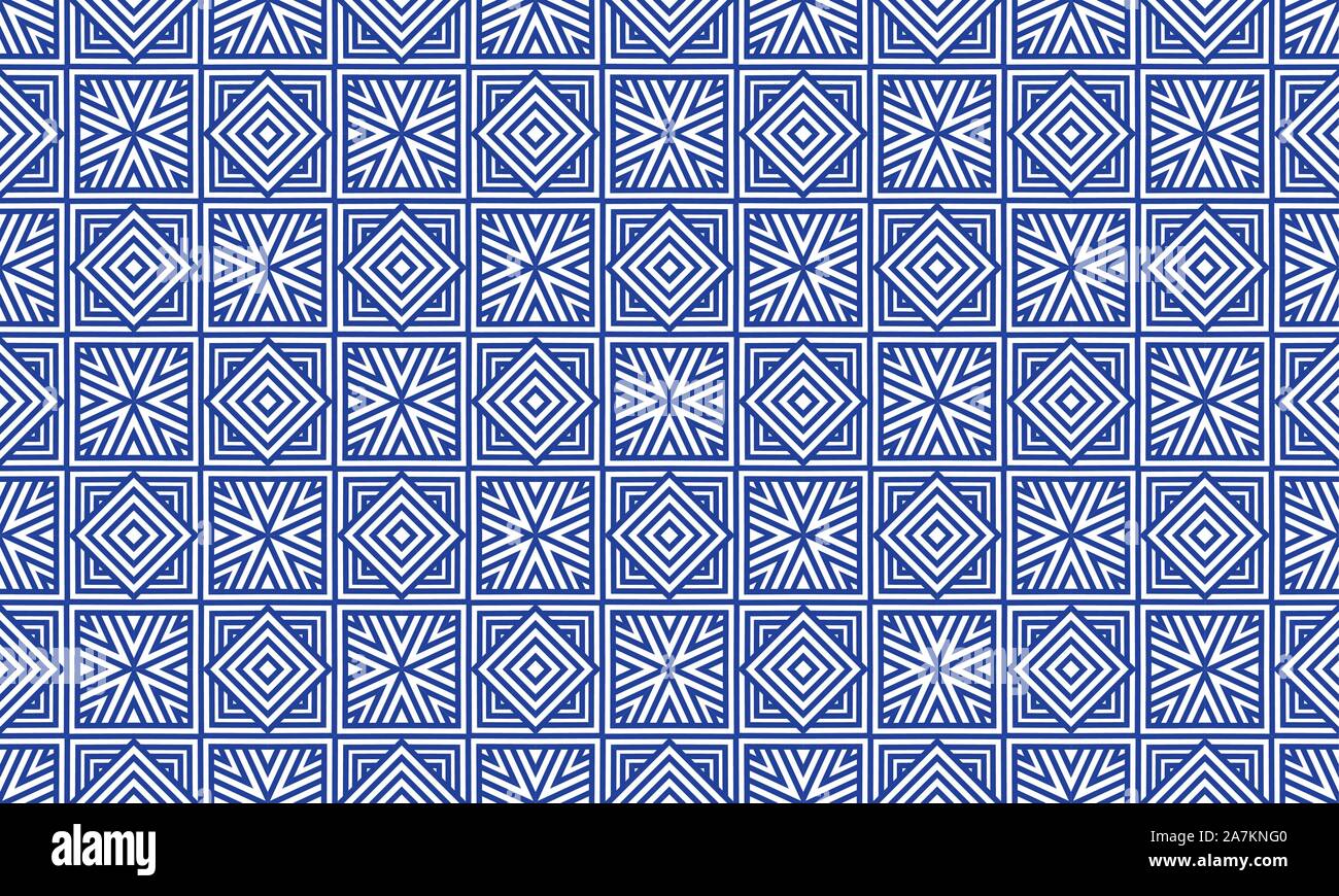 Tuiles azulejo portugais. Les modèles sans couture aquarelle, imprime Illustration de Vecteur
