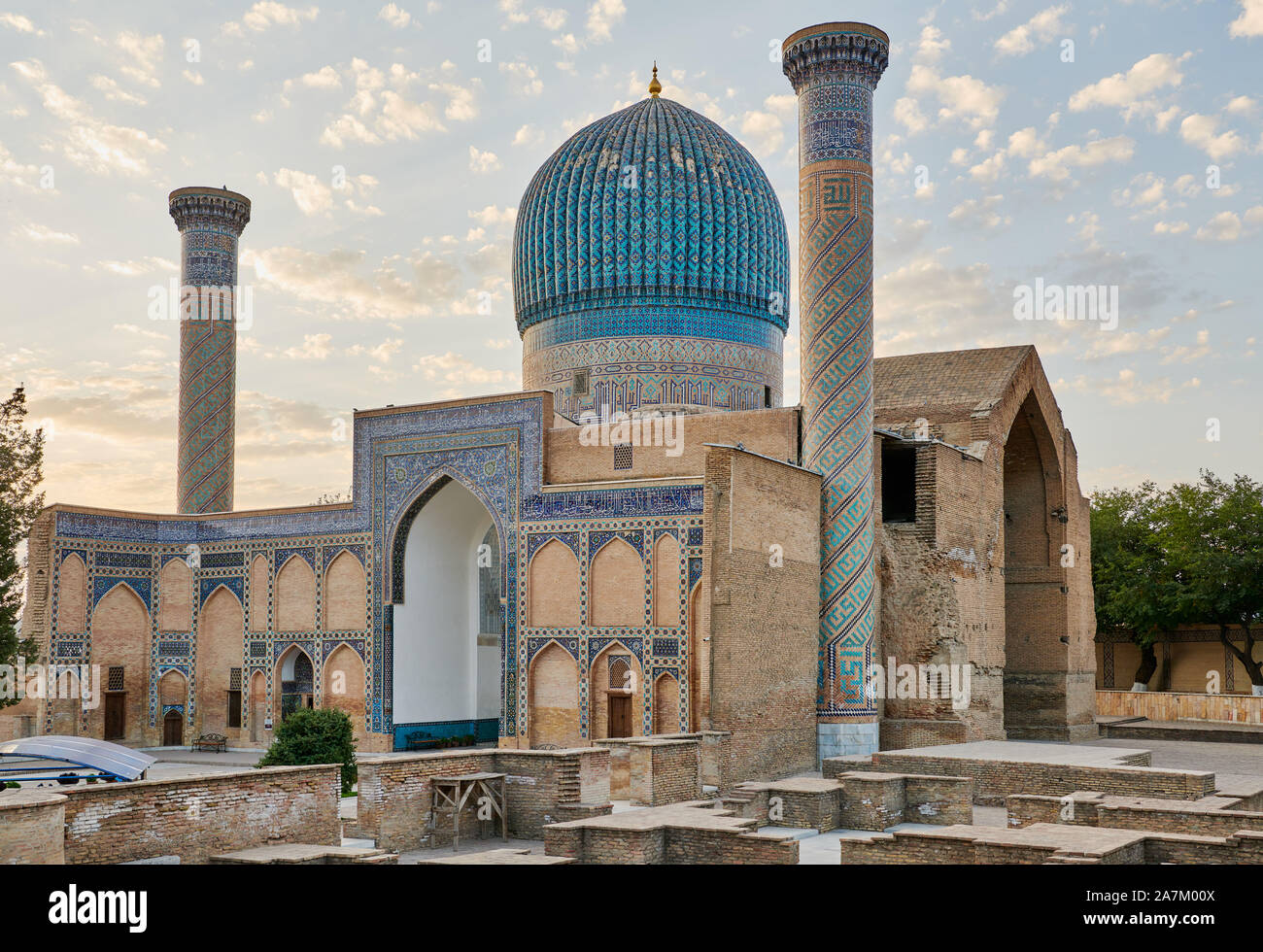 Amir-Timur-mausolée Gur-Emir ou mausolée de Tamerlan, Samarkand, Ouzbékistan, l'Asie centrale Banque D'Images