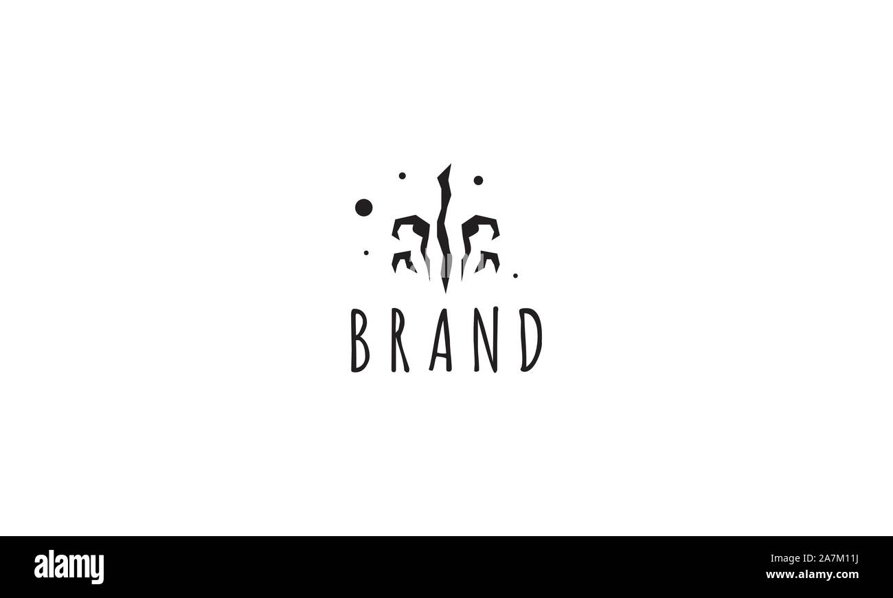 Logo vectoriel sur lequel l'image abstraite de la fontaine. Illustration de Vecteur