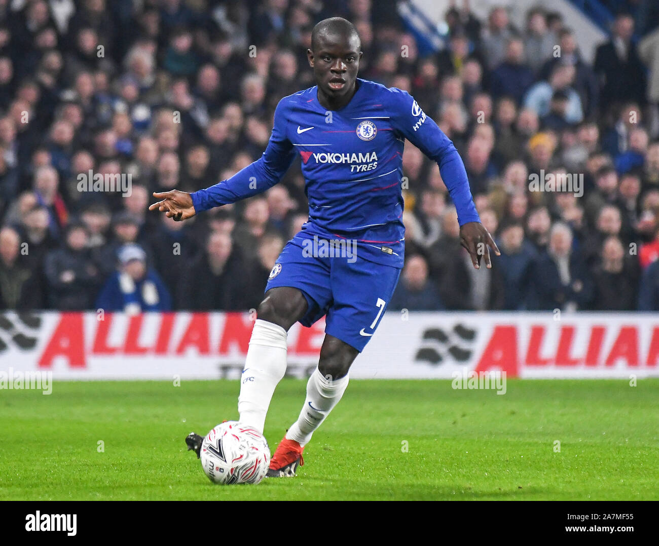 Londres, Angleterre - le 18 février 2019 : N'Golo Kante de Chelsea en photo au cours de la FA Cup 2018/19 5e tour match entre Chelsea et Manchester United à Stamford Bridge. Banque D'Images