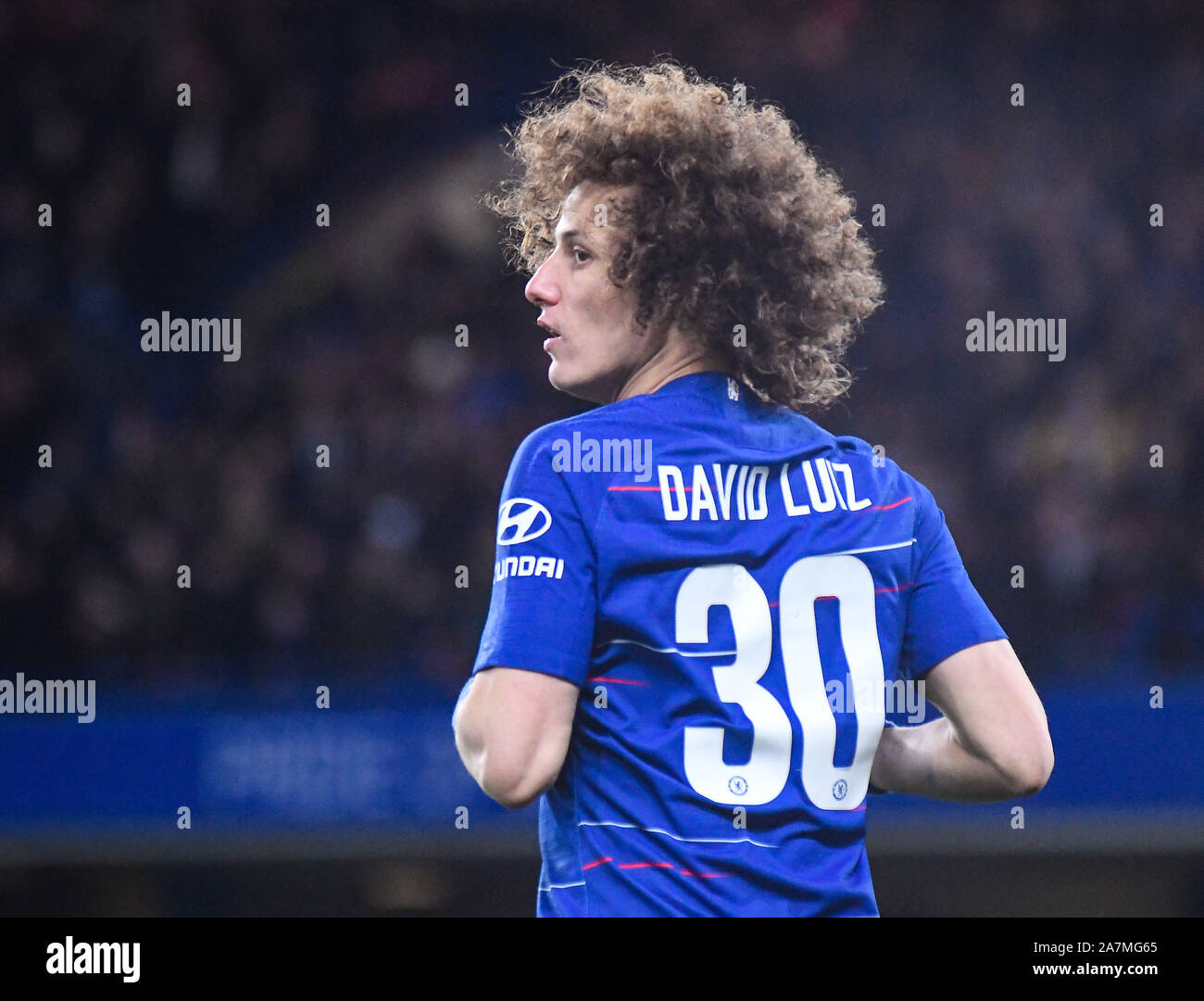 Londres, Angleterre - le 18 février 2019 : David Luiz de Chelsea en photo au cours de la FA Cup 2018/19 5e tour match entre Chelsea et Manchester United à Stamford Bridge. Banque D'Images