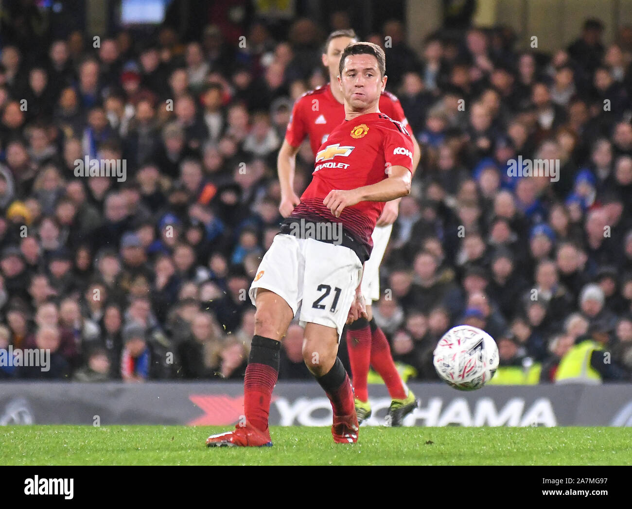 Londres, Angleterre - le 18 février 2019 : Ander Herrera de Manchester en photo au cours de la FA Cup 2018/19 5e tour match entre Chelsea et Manchester United à Stamford Bridge. Banque D'Images