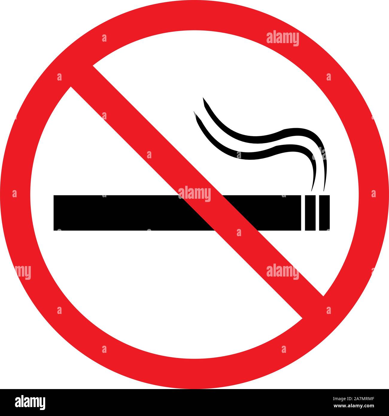 No Smoking sign vector illustration.Ne pas fumer. Cercle rouge. Illustration de Vecteur