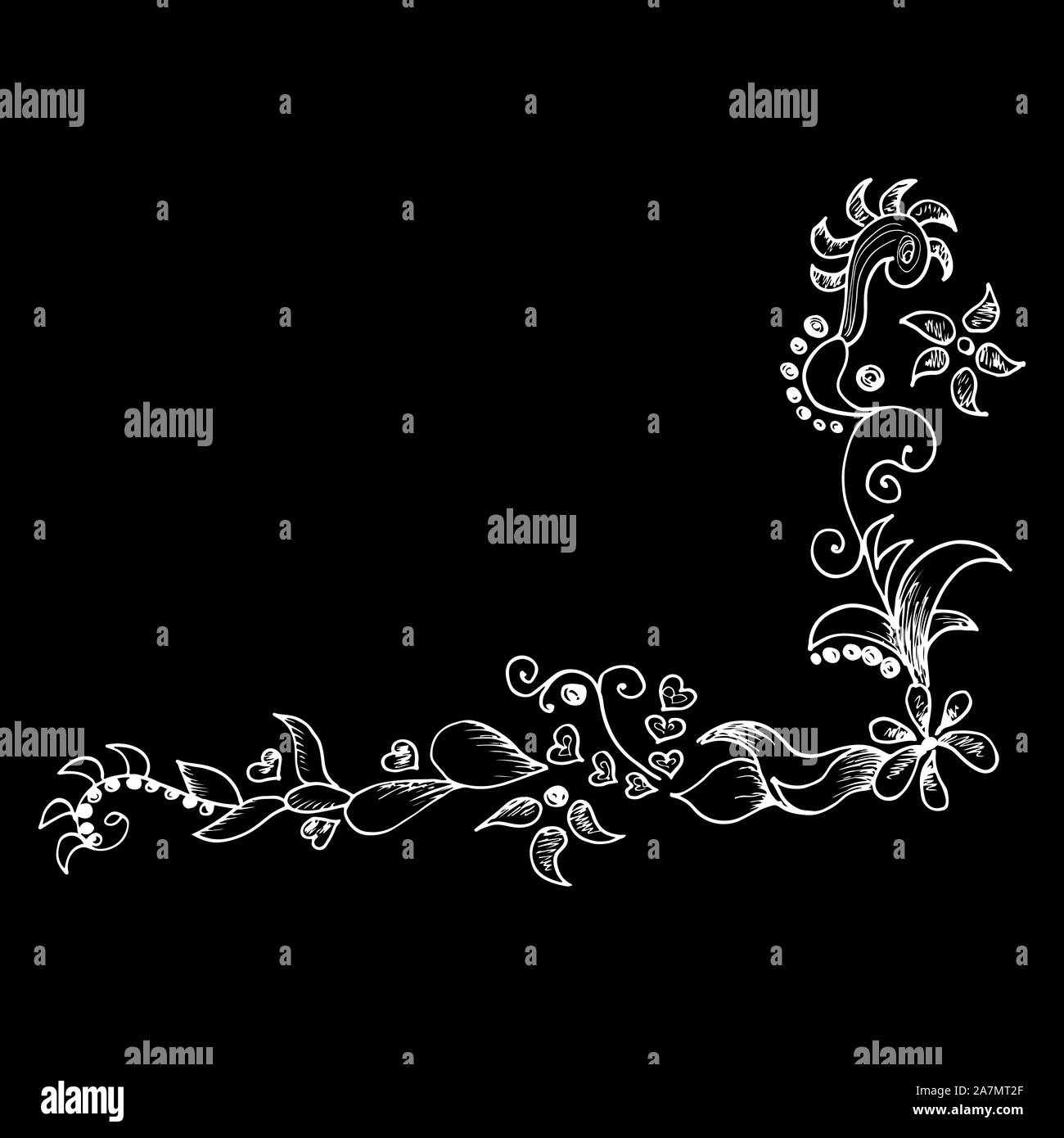 Dessinés à la main, gravée abstract orchid. Fleurs rétro contour main orchidée, grande conception pour tout usage. Contours vecteur. Arrière-plan de la nature. Scieries de pla Illustration de Vecteur