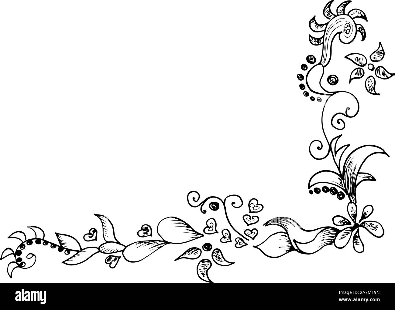 Dessinés à la main, gravée abstract orchid. Fleurs rétro contour main orchidée, grande conception pour tout usage. Contours vecteur. Arrière-plan de la nature. Scieries de pla Illustration de Vecteur