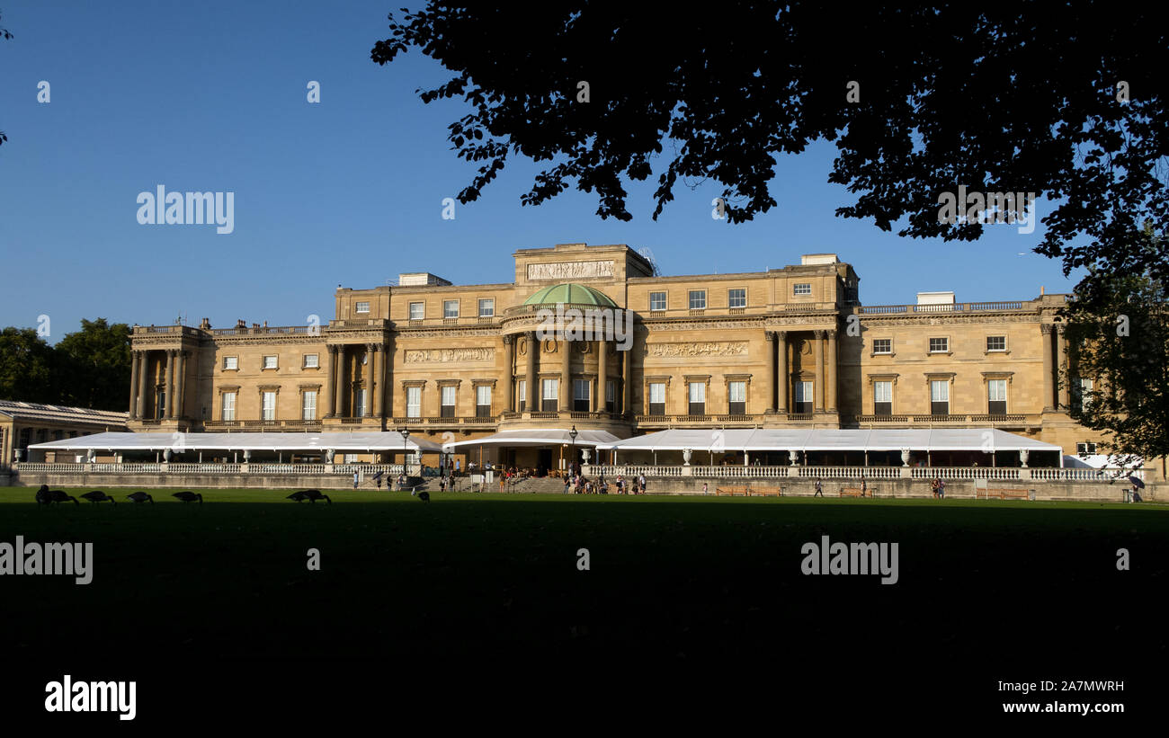 L'arrière du palais de Buckingham Vue Générale GV, Londres. Banque D'Images
