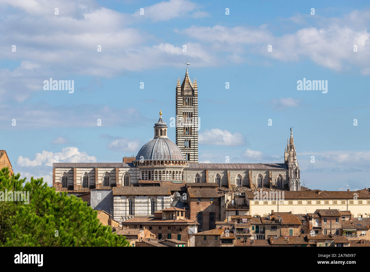 Vue de la Cathédrale de Sienne a partir de la Forteresse Medicea, Sienne - Italie Banque D'Images