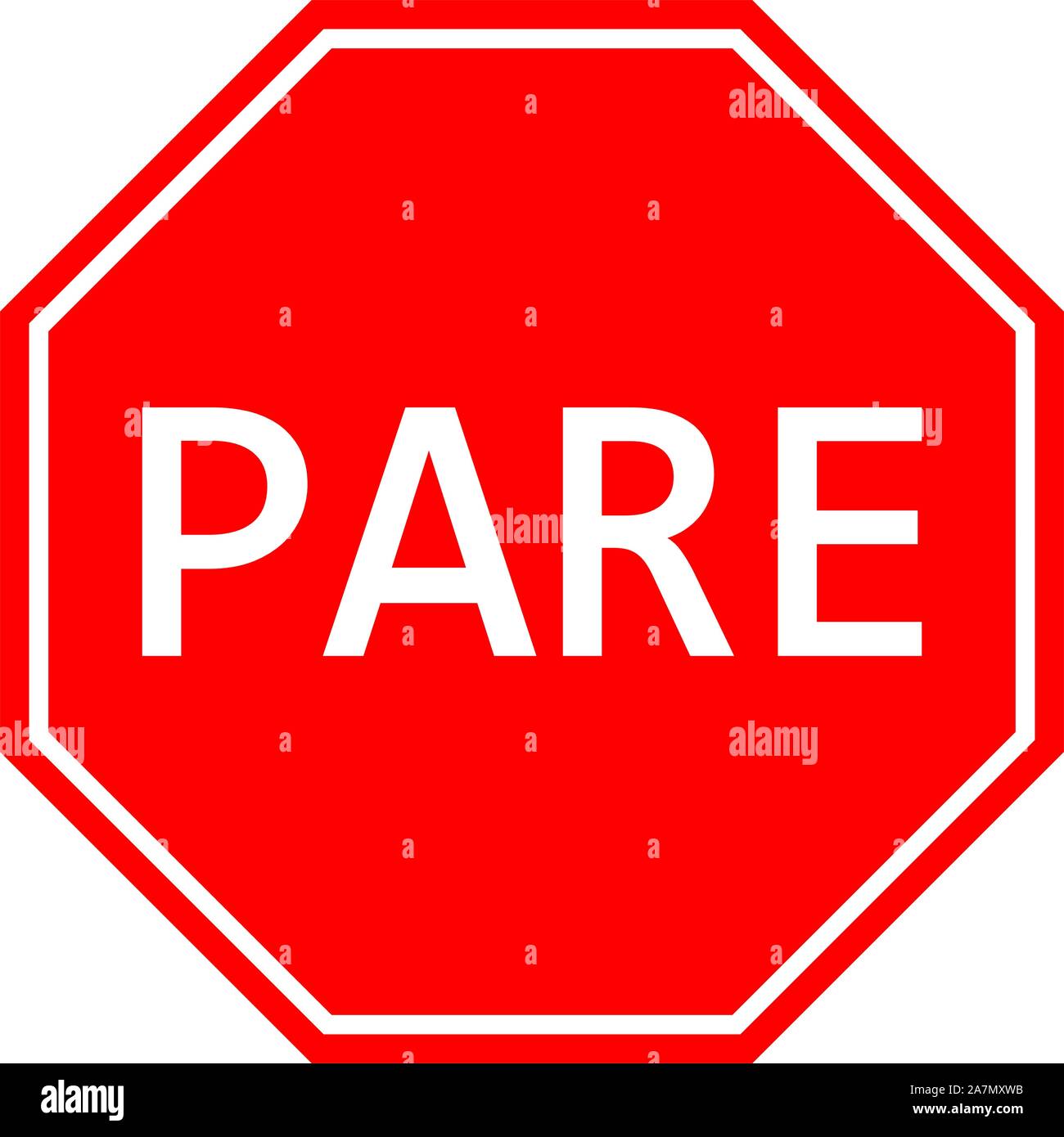 Arrêt du trafic espagnol vector illustration des symboles. Octogone rouge conseil. Illustration de Vecteur