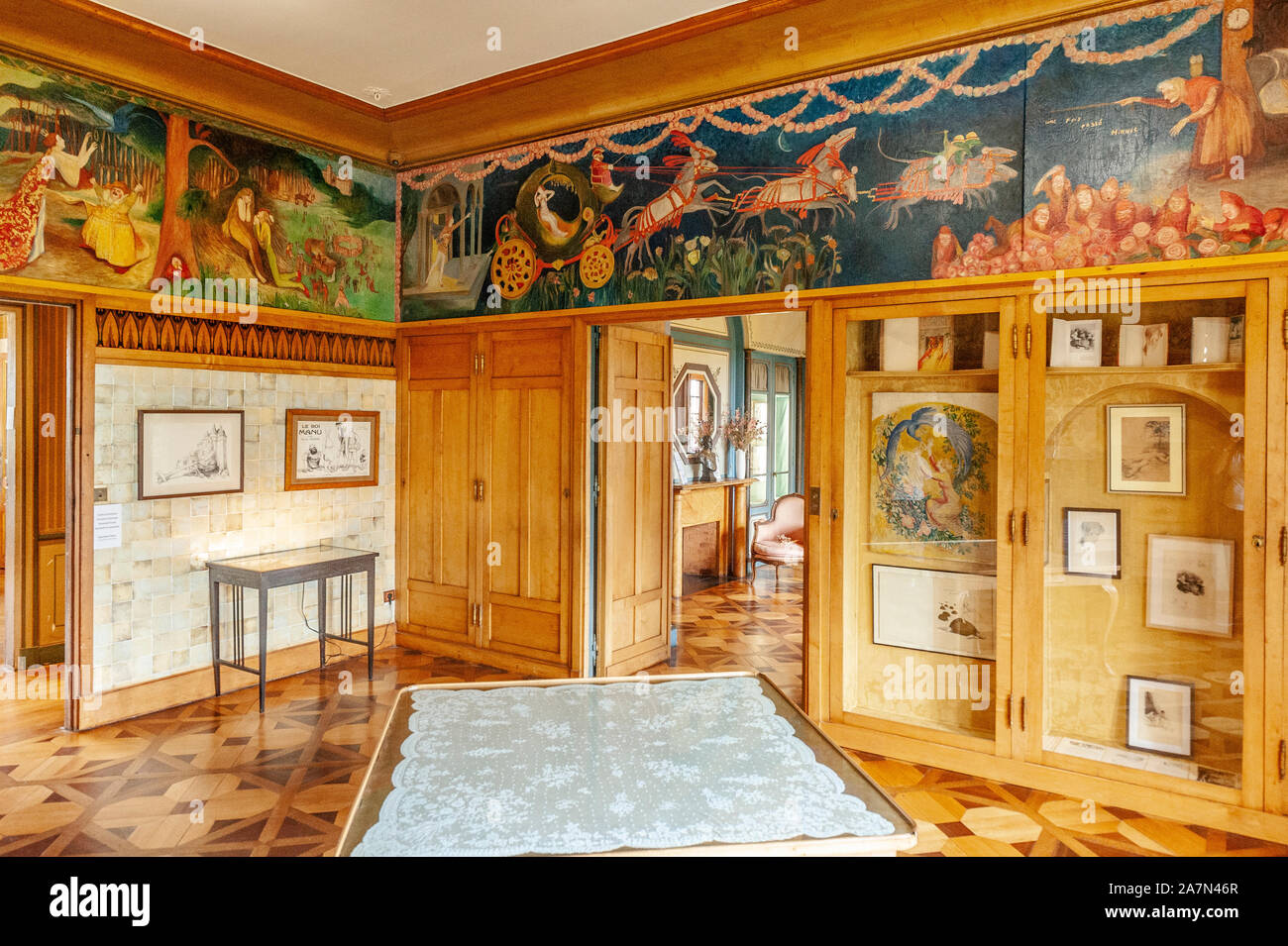 Le "Boudoir de Rosemonde' de la Villa Arnaga à Cambo-les-Bains, la maison du poète Edmond Rostand, auteur de Cyrano de Bergerac, Pays Basque, France Banque D'Images