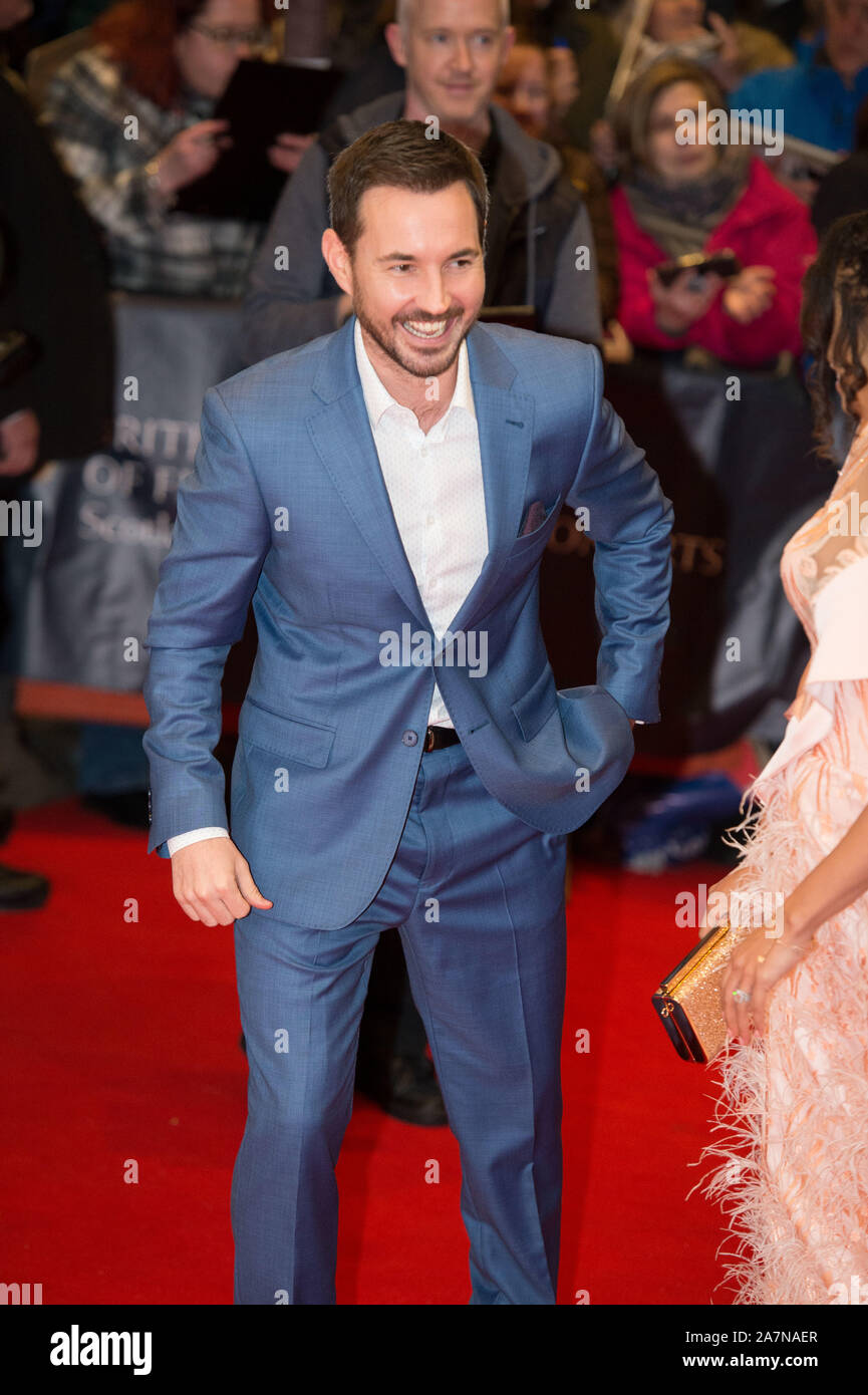Glasgow, Royaume-Uni. 3 novembre 2019. Photo : Martin Compston. Des scènes de l'Écossais annuel BAFTAs au Doubletree Hilton Hotel. Crédit : Colin Fisher/Alamy Live News Banque D'Images