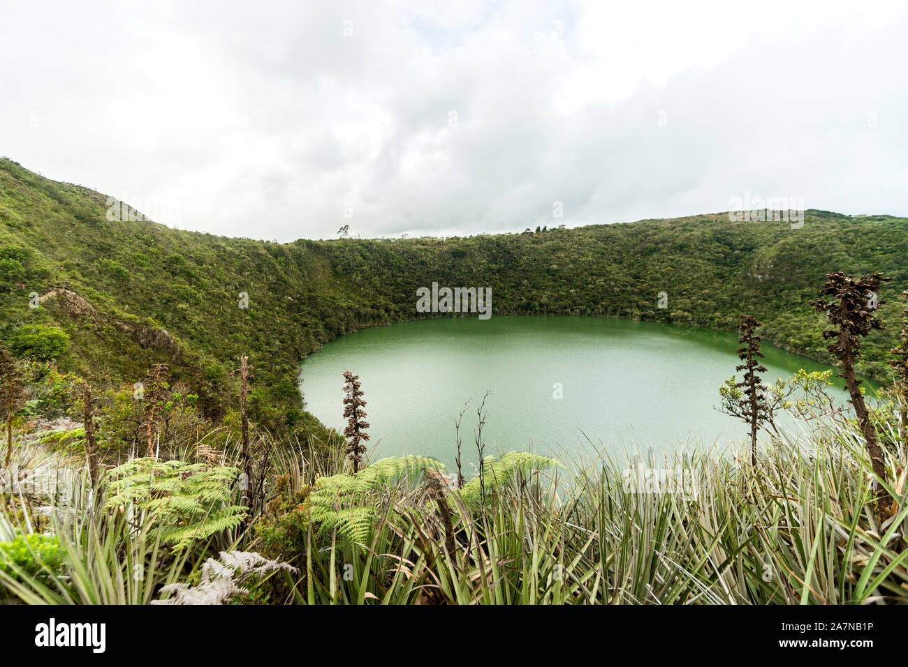 Les paysages naturels de la lagune de Guatavita dans Sesquilé, Cundinamarca - Colombie. Banque D'Images