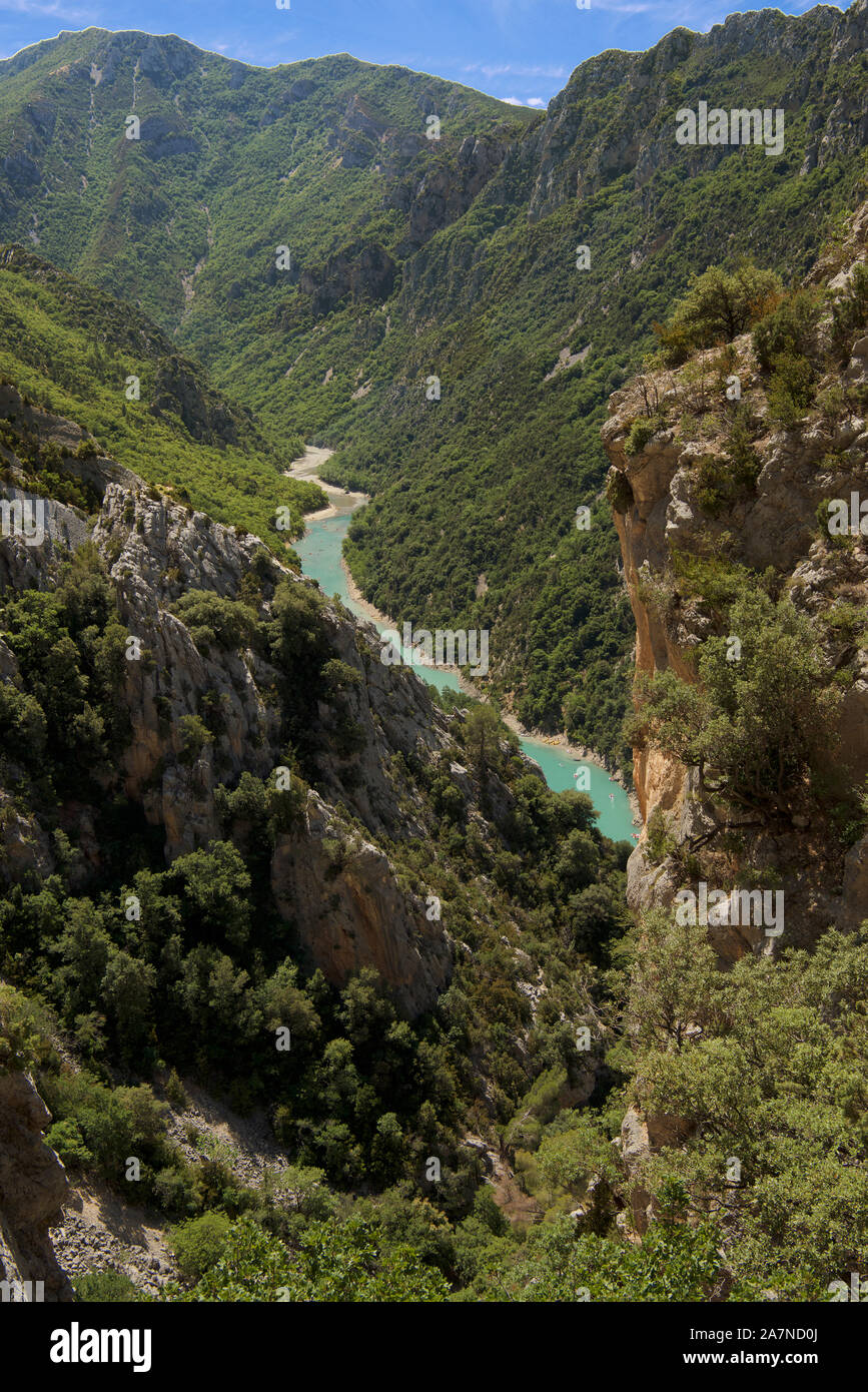 Grand Canyon Verdon comme vu à partir de la route des cretes Alpes de Haute Provence France Banque D'Images
