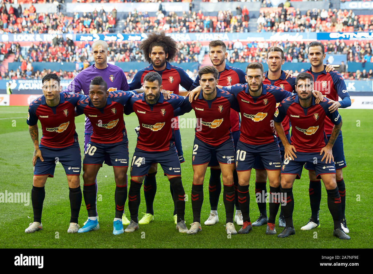 CA Osasuna joueurs sont vus avant le football espagnol de La Liga Santander, match entre le CA Osasuna et Deportivo Alavés au stade Sadar, dans Pampelune.(score final ; CA Osasuna Deportivo Alavés 4:2) Banque D'Images
